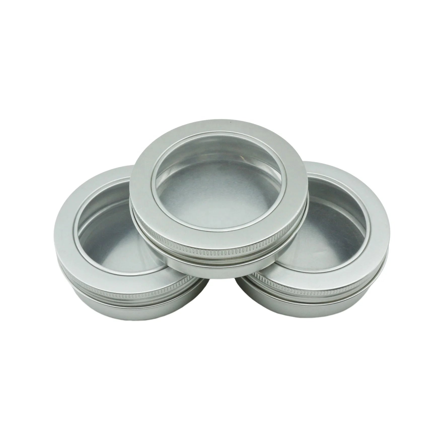 Window Top clear Cap Aluminum Tea Tin Jar with Screw on Lid Food Grade for Saffron Spice Metal Package Round - 图片 3