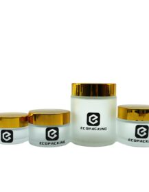 Mini Round Eye Cream Glass Cosmetic Jar Packaging with Black Lid 5g 10g 15g 20g 30g 50g 100g