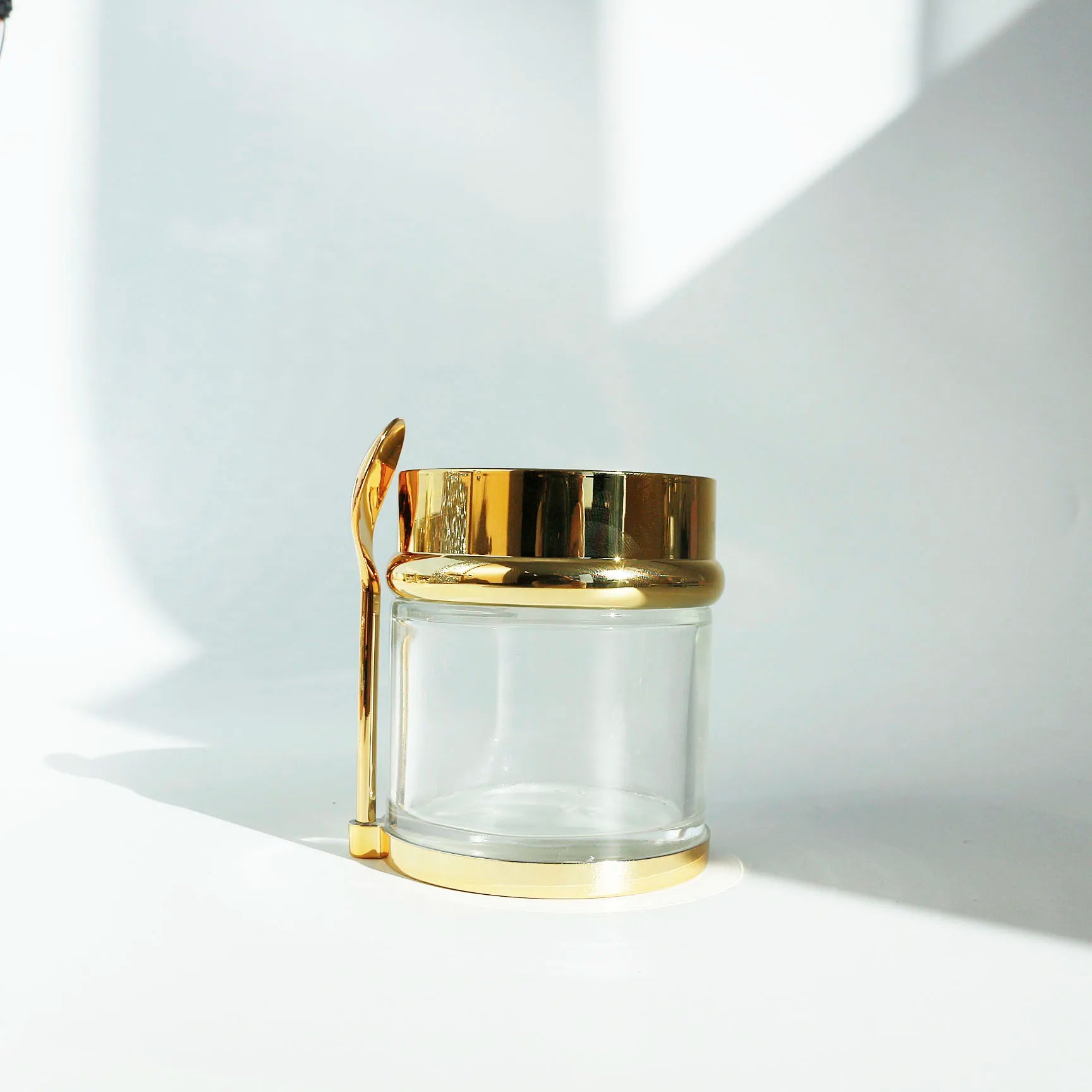 Luxury Glass Jars for Skincare Empty Glass Cosmetic Jar Gold Lid 30g 50g 80g Cream Jars Packaging