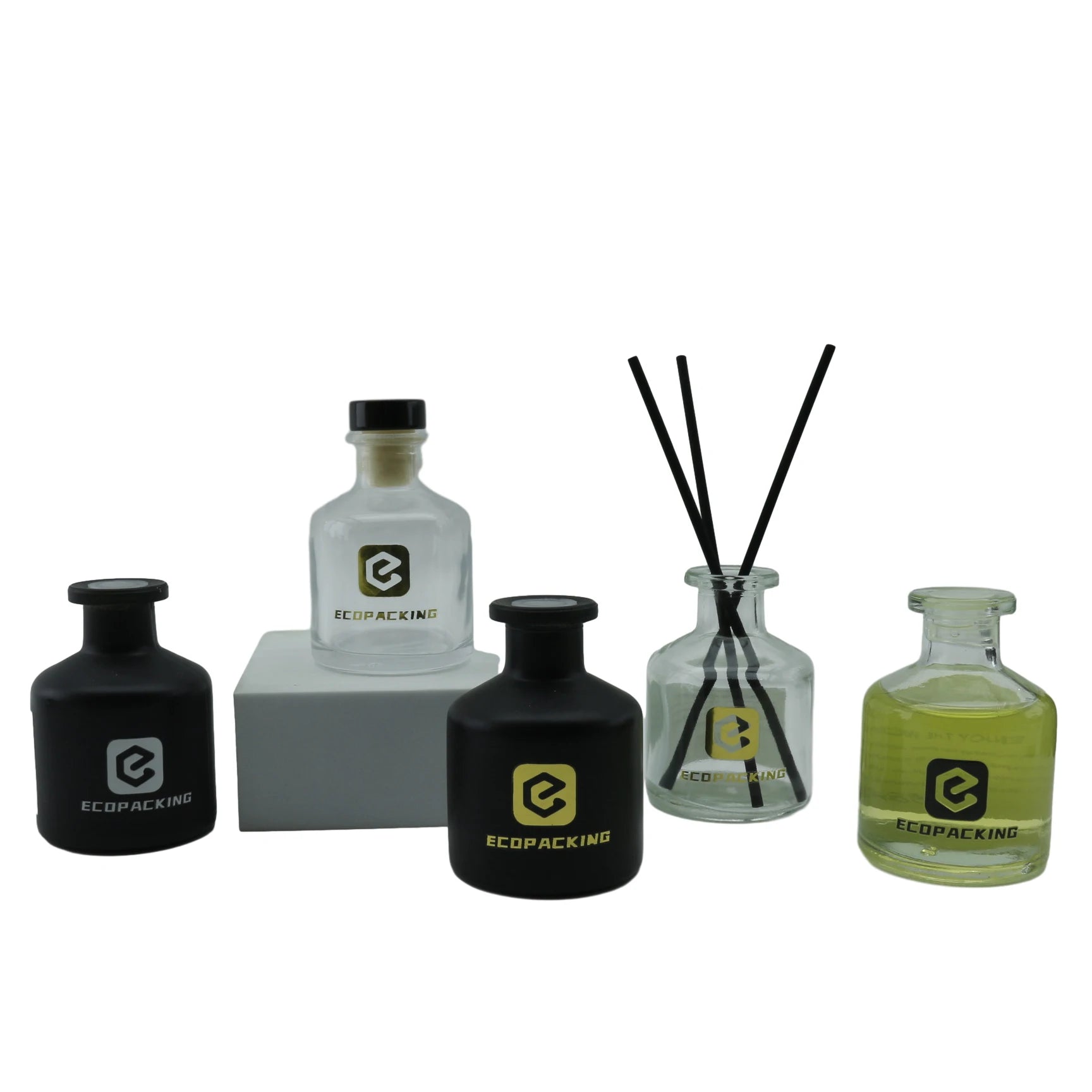 Wholesale 50ml 100ml 150ml Home Scent Room Bottle Fragrance Aroma Glass Reed Diffuser Bottle with Cap F888 - 图片 2