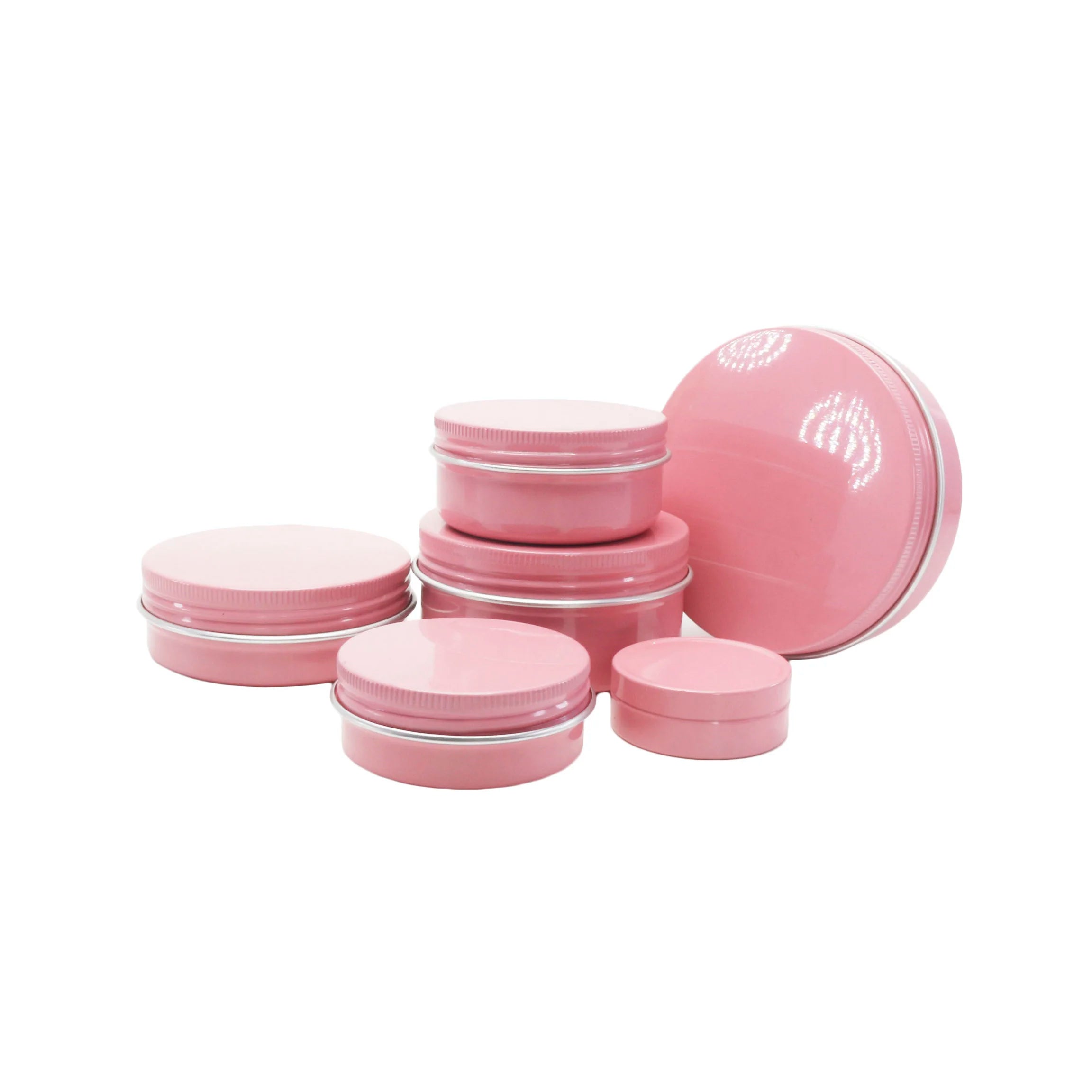 15ml 30ml 60ml Empty Pink Aluminum Round Jar Candy Tin for Lip Balm - 图片 3