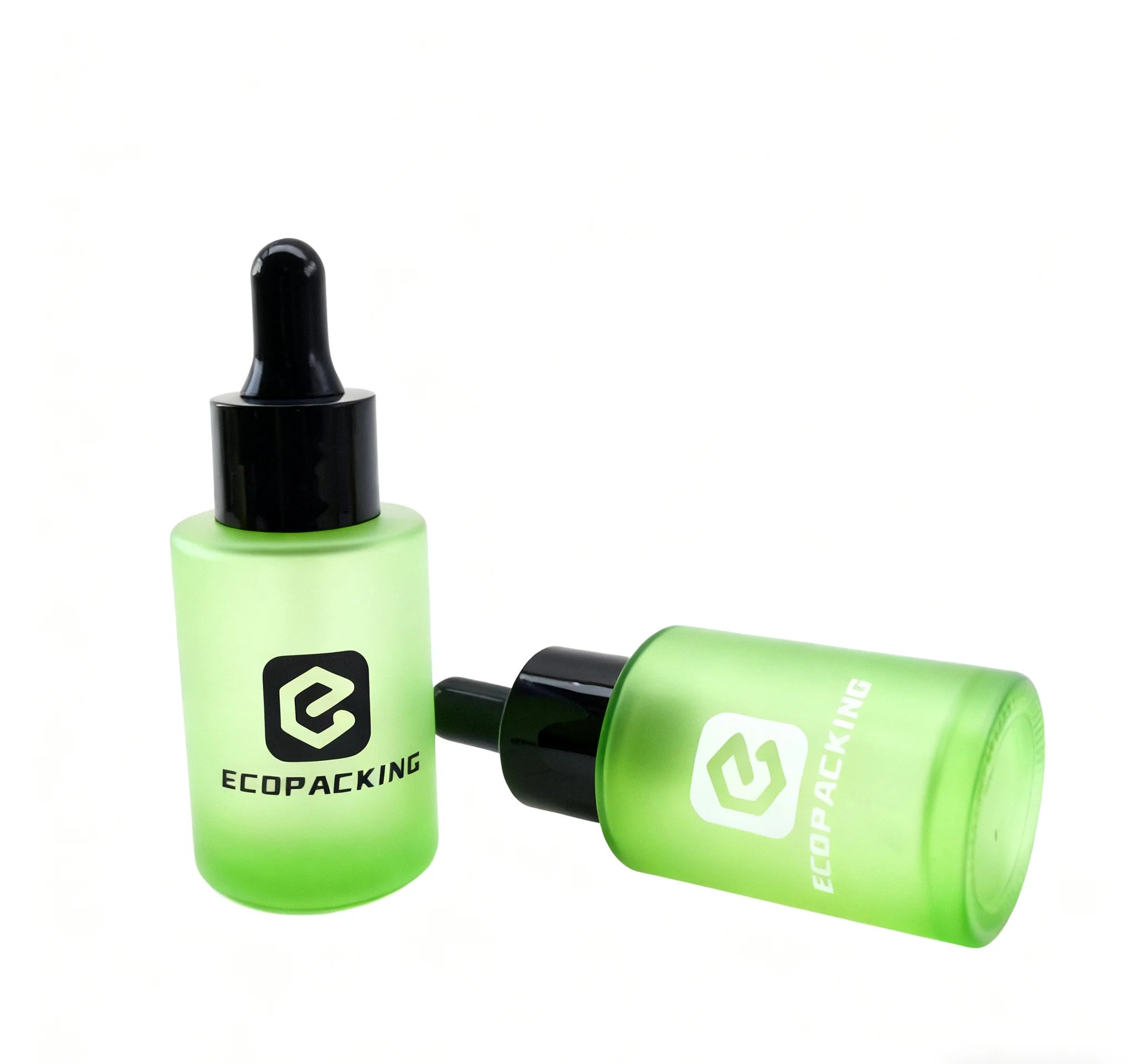 Customized 30ml 1oz Glass Flat Shoulder Serum Hair Essential Oil Dropper Bottle - 图片 6