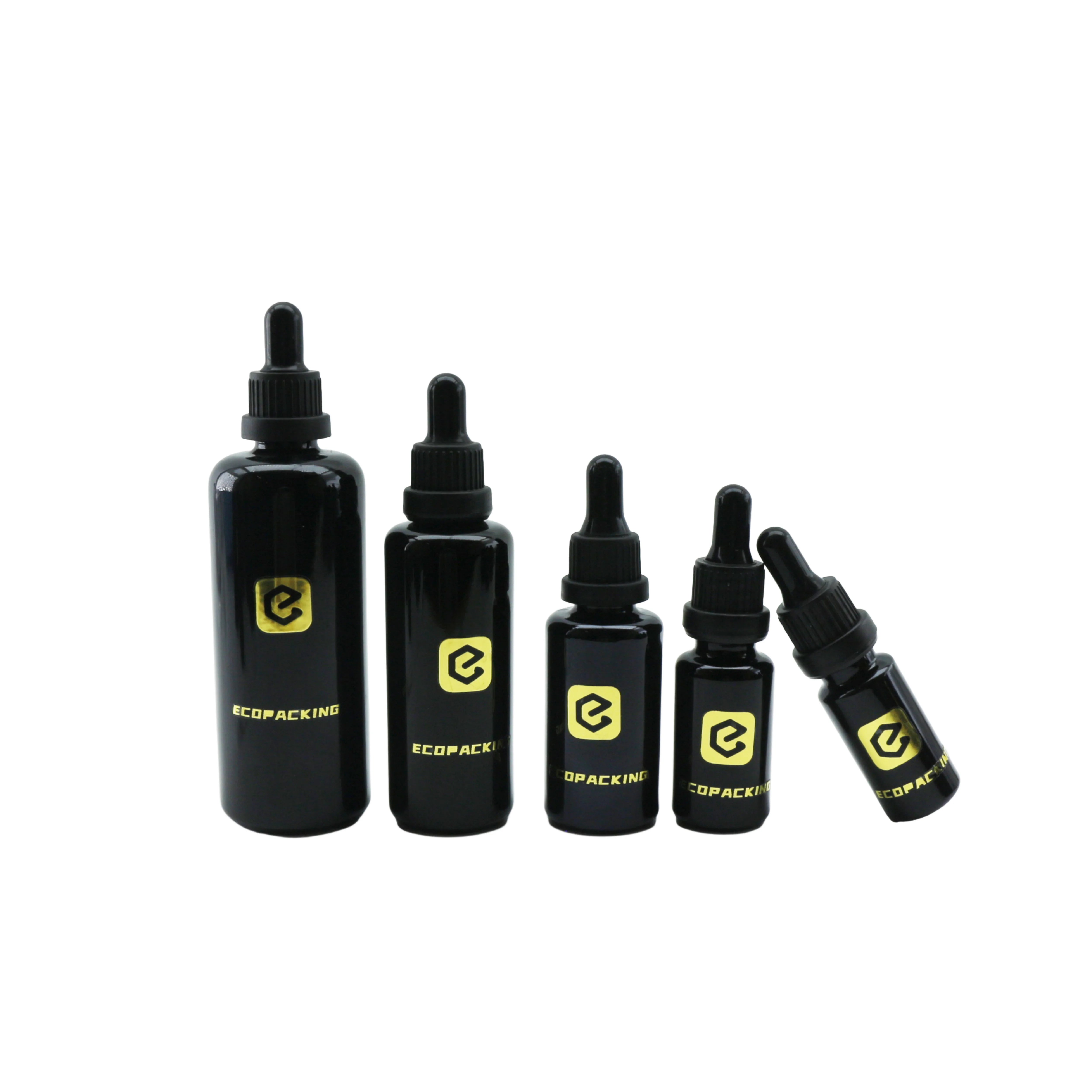 Luxury Essential Oil Cosmetic Uv Black Dark Violet Glass Dropper Spray Pump Bottle for Skin Care 30ml 50ml 100ml 200ml - 图片 4