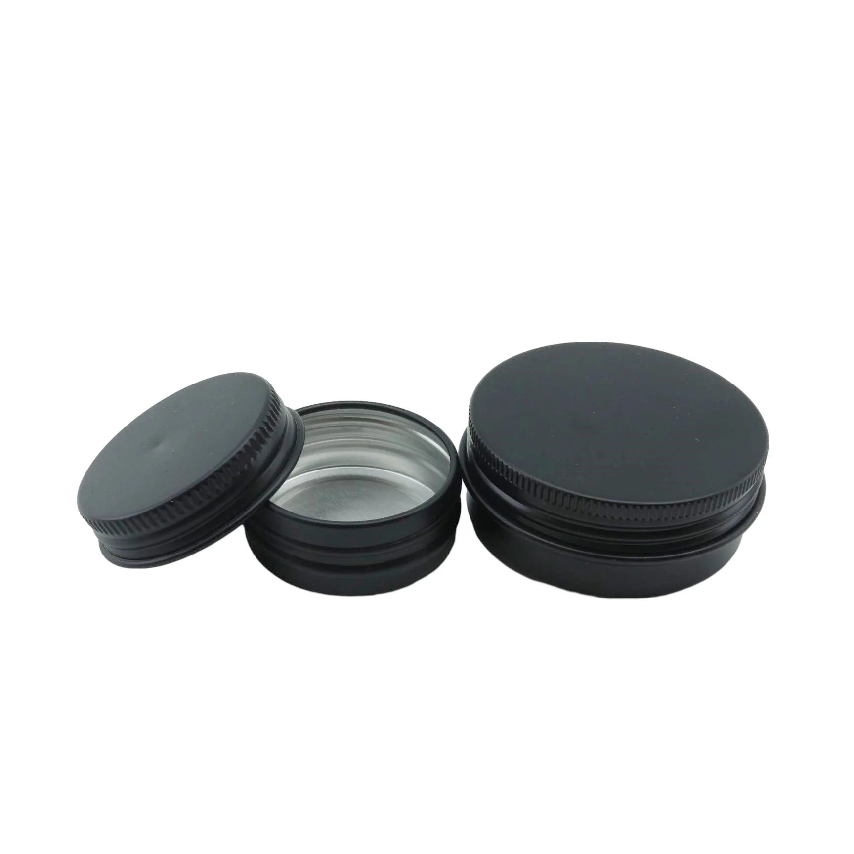 10g 50g 60g 100g 120g Custom Metal Black Aluminum Tin Box Can Jars for Candle Wax Shampoo Beard Oil Jar - 图片 2