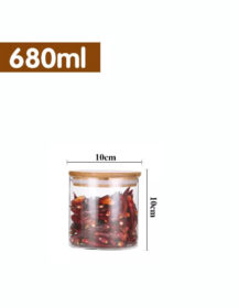 Eco-friendly Glass Containers Storage Canister Glass Food Storage with Wooden Lid