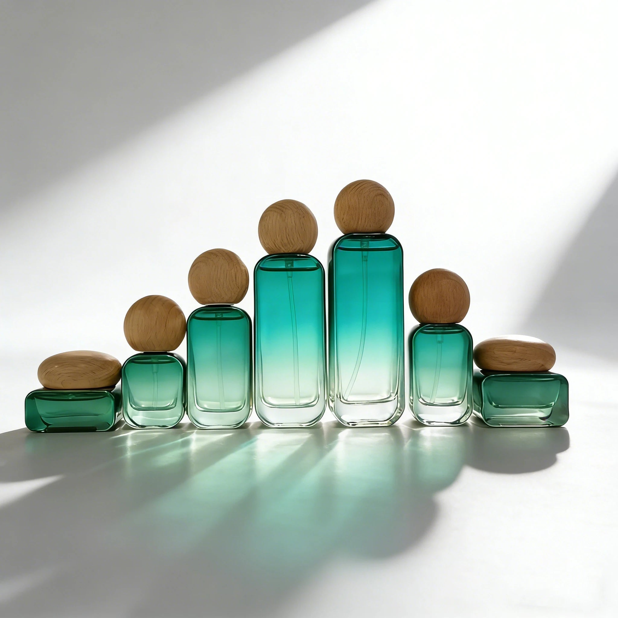 Luxury Cosmetic Packaging Set 20ml 30ml 50ml 100ml 120ml Glass Lotion Pump Bottle 30g 50g Face Cream Jar with Wooden Lid - 图片 5