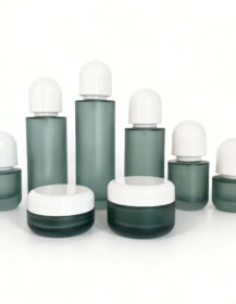 Custom Green Glass Jar 30g 50g Frosted Green Glass Spray Pump Serum Bottle 30ml 50ml 100ml 120ml