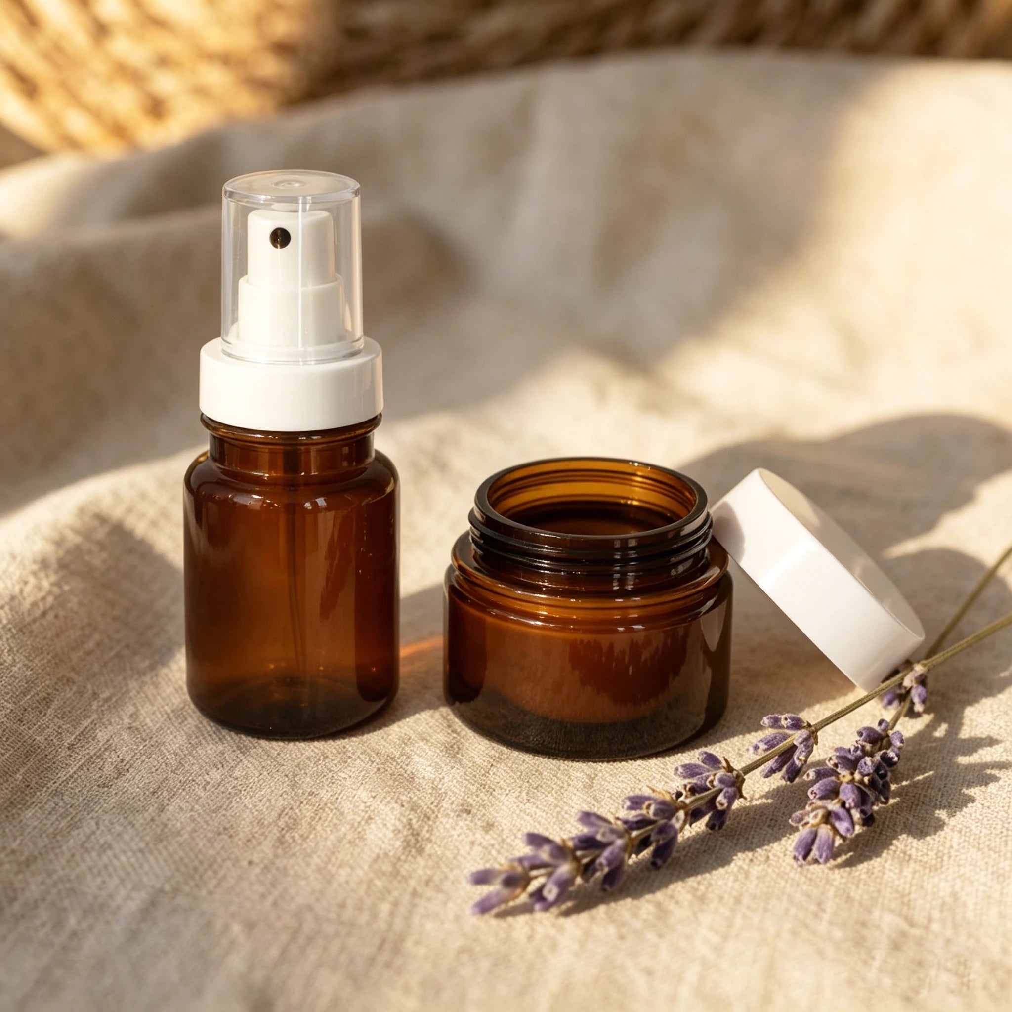 PET Plastic Medicine Bottles 40ml 60ml 80ml 100ml Amber Facial Serum Pump Bottle& Cream Jar for Skin Care Packaging - 图片 3