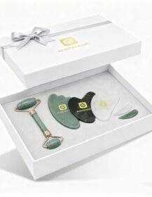 Rose Quartz Face Roller and Gua Sha Massager Kit Crystal Stone Guasha Facial Beauty Tool Custom Jade Roller and Gua Sha Set A888