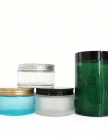 Empty 200g 16oz Glass Cosmetic Packaging Skin Care Cream Container Jar with Aluminum Lid