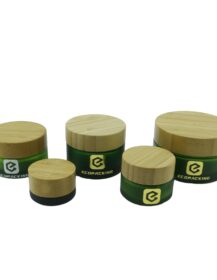 Mini Cosmetic Personal Care Packaging 5ml Frosted Lip Balm Small Container Glass Cream Jar With Bamboo Lid