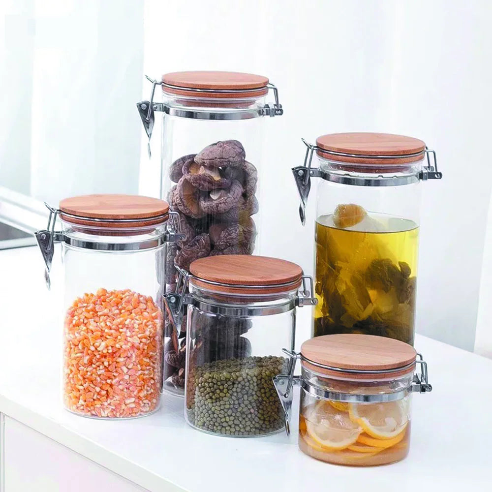 Wholesale High Borosilicate Food Storage Glass Kitchen Jar with Lid for Spice Tea Saffrom 100ml 200ml 300ml 500ml 1000ml - 图片 5