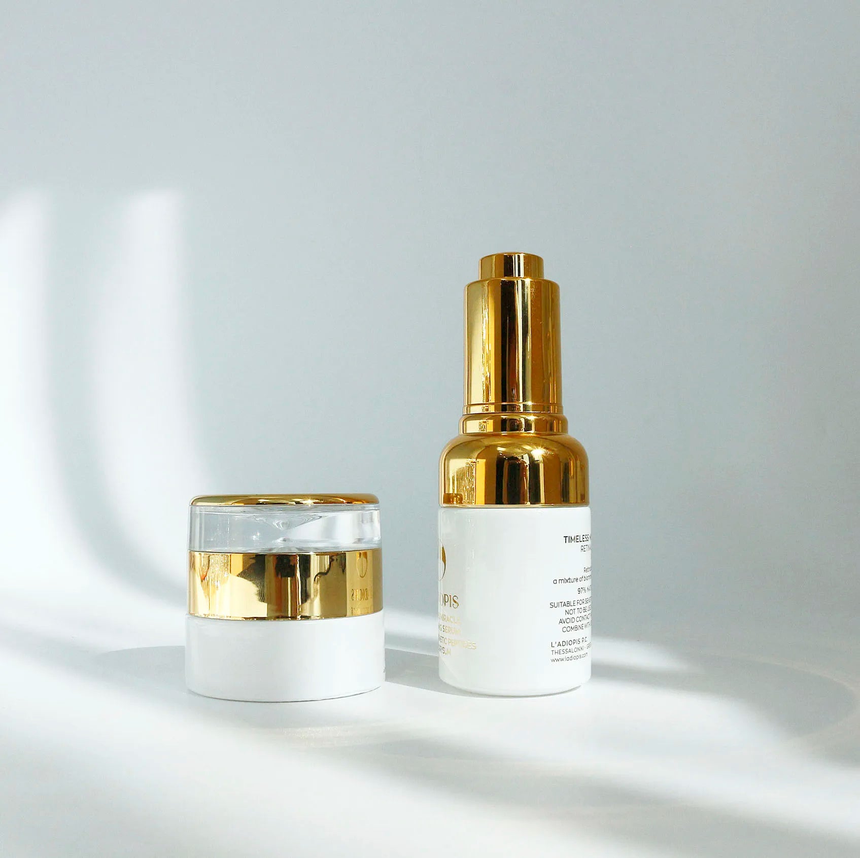 Hot Sale Glass Cosmetic Set 30ml White Dropper Bottle With Gold Lid Empty 15g Face Cream Jar