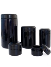 Empty 100g 250g 500g 100ml 250ml 500ml UV Black Violet Glass Jar Food Storage Container