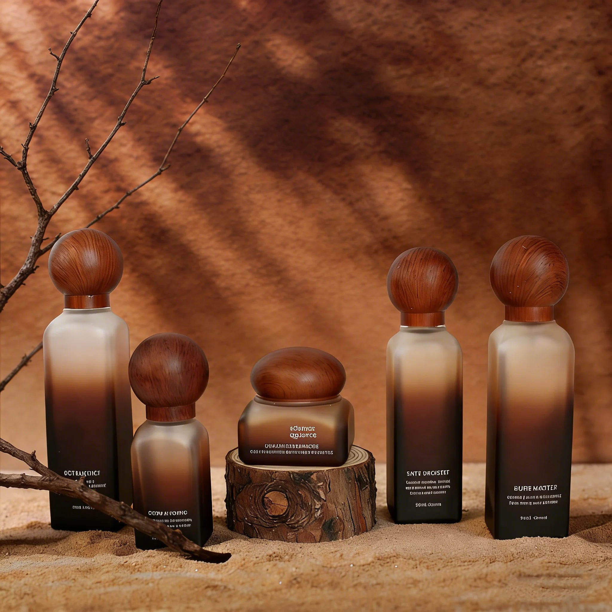 Square Frosted Lotion Bottles 30ml 50ml 100ml 120ml Square Refillable Bottle Wood Lid 50g Glass Cosmetic Cream Jars - 图片 7