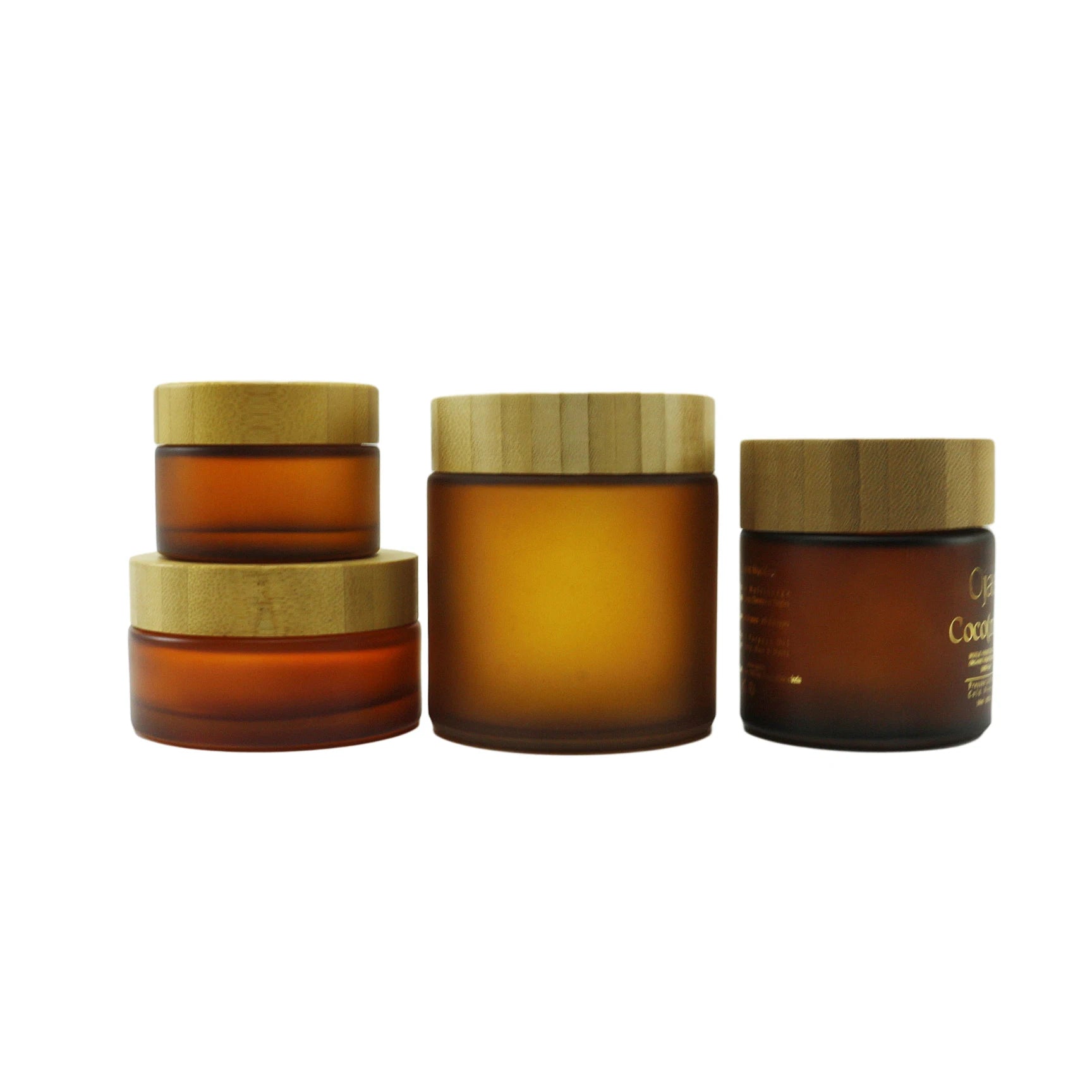 Cosmetic Containers 50ml 100ml 150ml 250ml Amber Glass Jar Cosmetics Empty Body Amber Glass Cream Jar - 图片 2