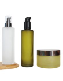 Luxury 200ml 6oz Empty Round Essential Oil Hair Serum Body Lotion Pump Glass Cosmetic Bottle for Skin Care Packaging OEM