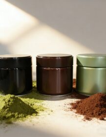Custom Printing OEM Round Empty Food Grade Dry Flower Loose Tea Matcha Powder Tin Box with Aluminum Foil Sealer Packaging