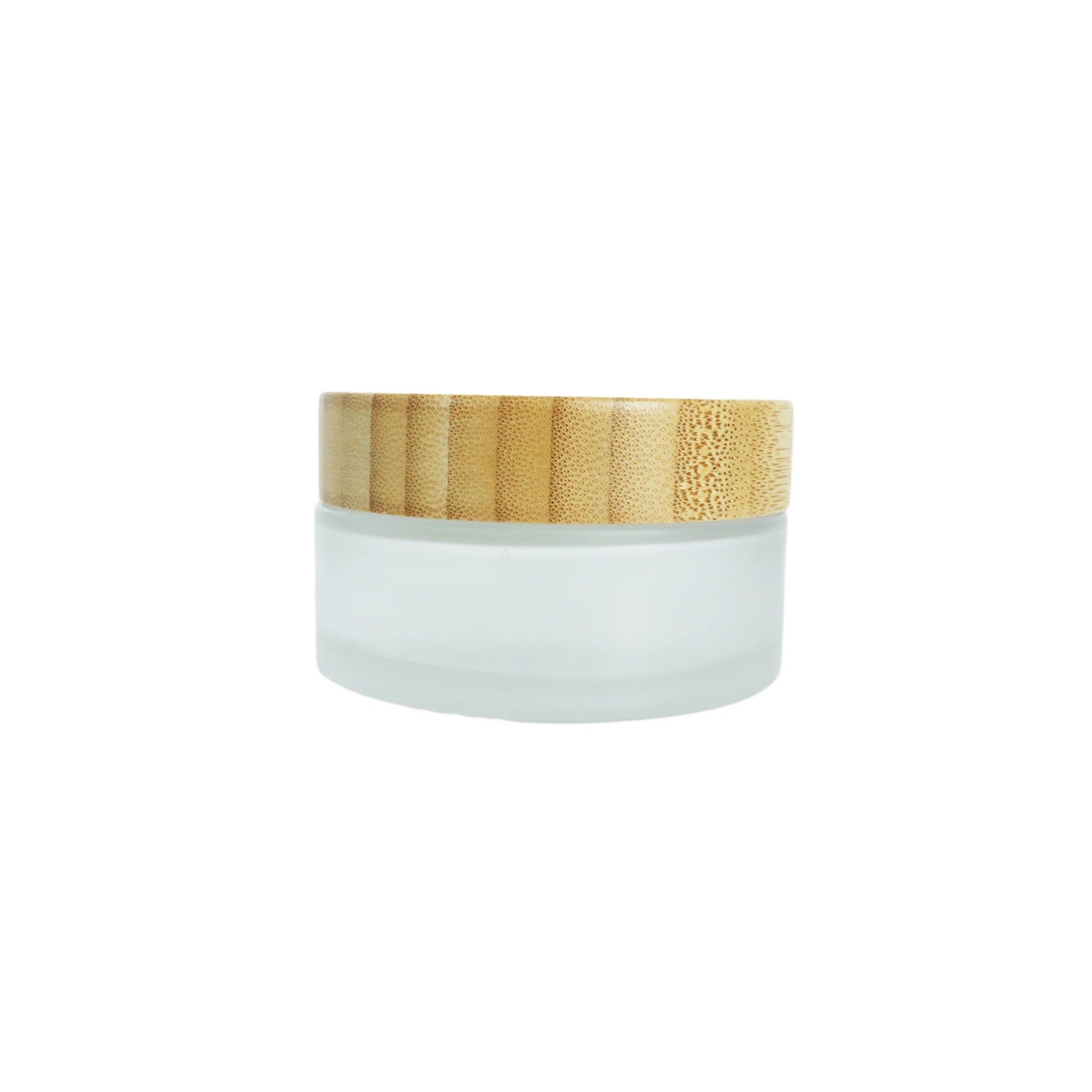100ml Frosted Empty Cosmetic Glass Jar Bamboo Wooden Lid for Skin Care Products Eye Cream Hair Wax Body Balm Candle Balm Plastic