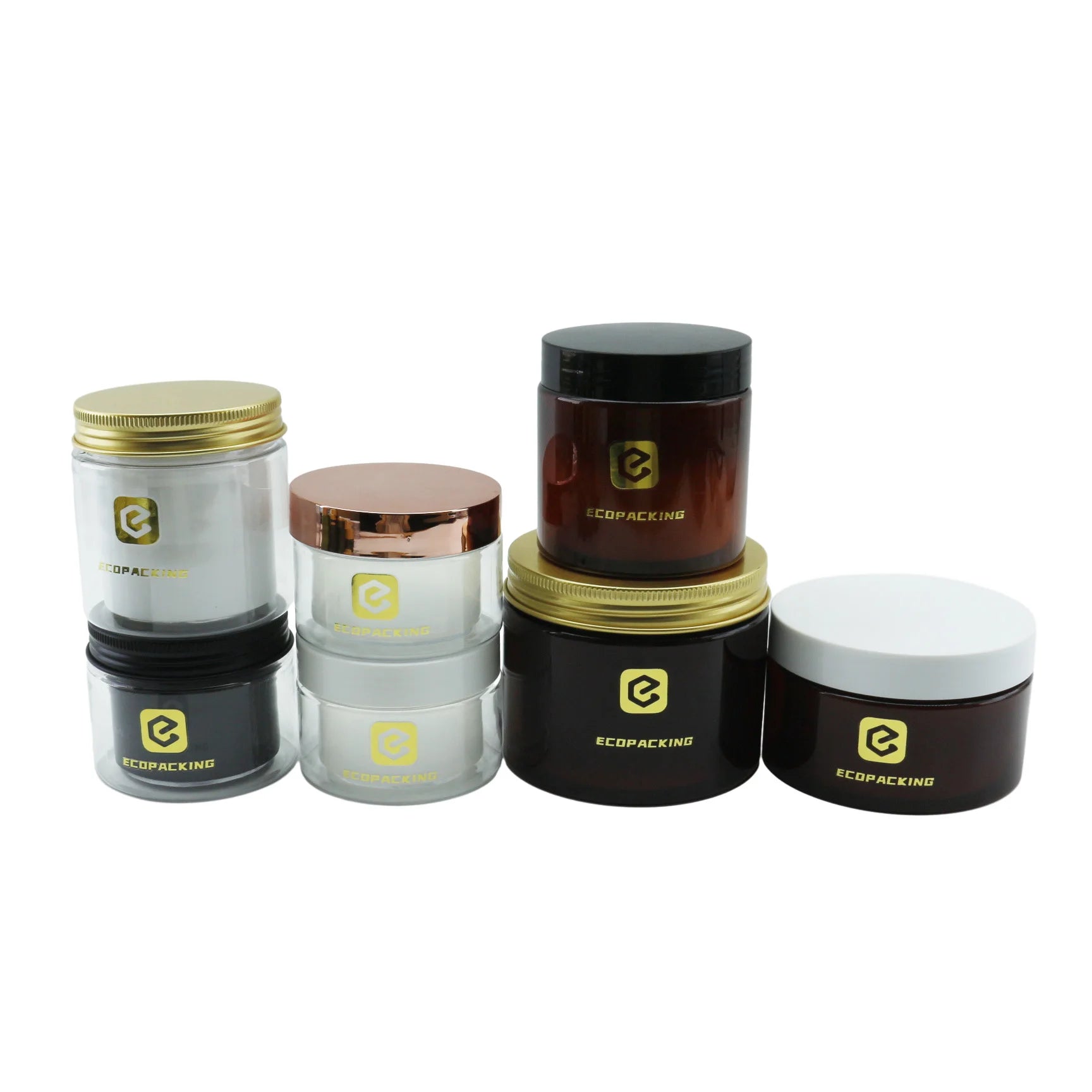 Luxury 15ml 30ml 50ml 100ml 250ml 8 oz Cosmetic Round Airtight Jar Face Cream Double Wall Plastic Jars With Lids - 图片 4