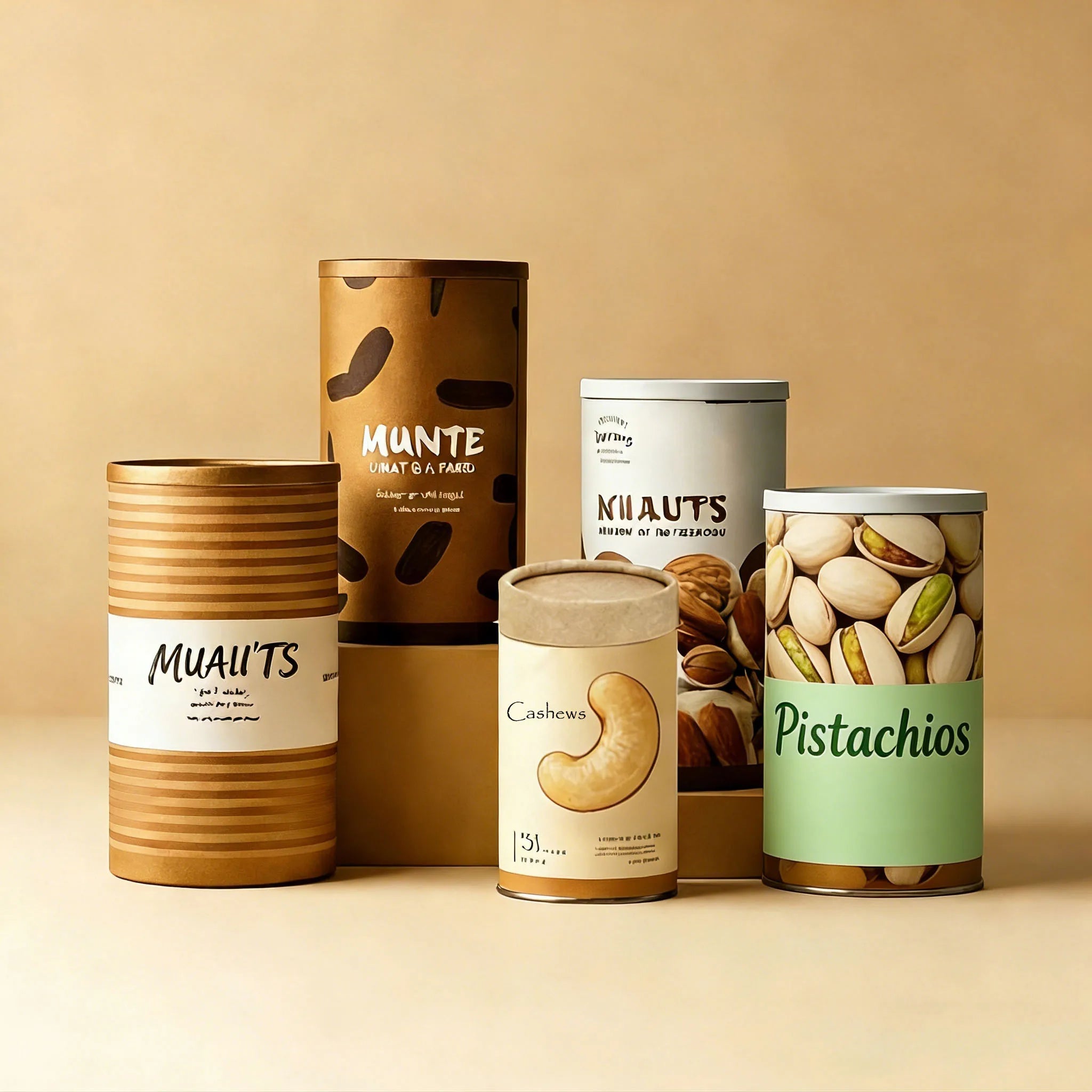 100% Food Grade Biodegradable Paper Tube Compostable Kraft Cylinder for Sustainable Food Packaging - 图片 2