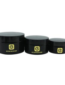 Luxury Black Cream Jars 50ml 100ml 200ml Uv Dark Black Violet Glass Jar for Cosmetic Packaging