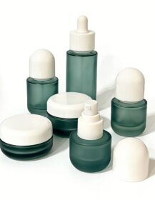 For Gold Frosted Glass Cosmetic Containers Set 30g 50g 100g 120ml 150ml Skin Care Serum Pump Bottles Convenient Packaging