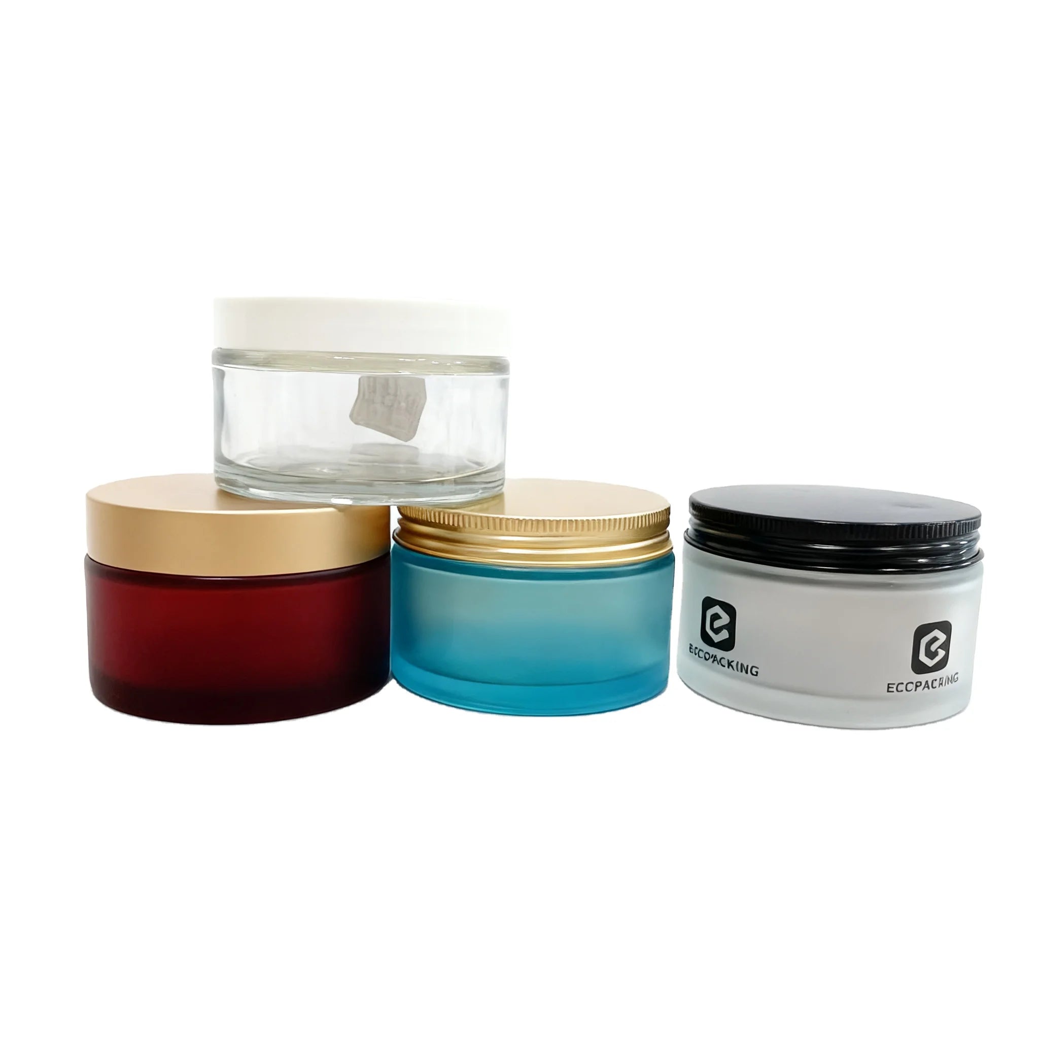 100ml 200ml Clear Powder Glass Cream Jar Scrub Body Butter Container Jar With Lids - 图片 2