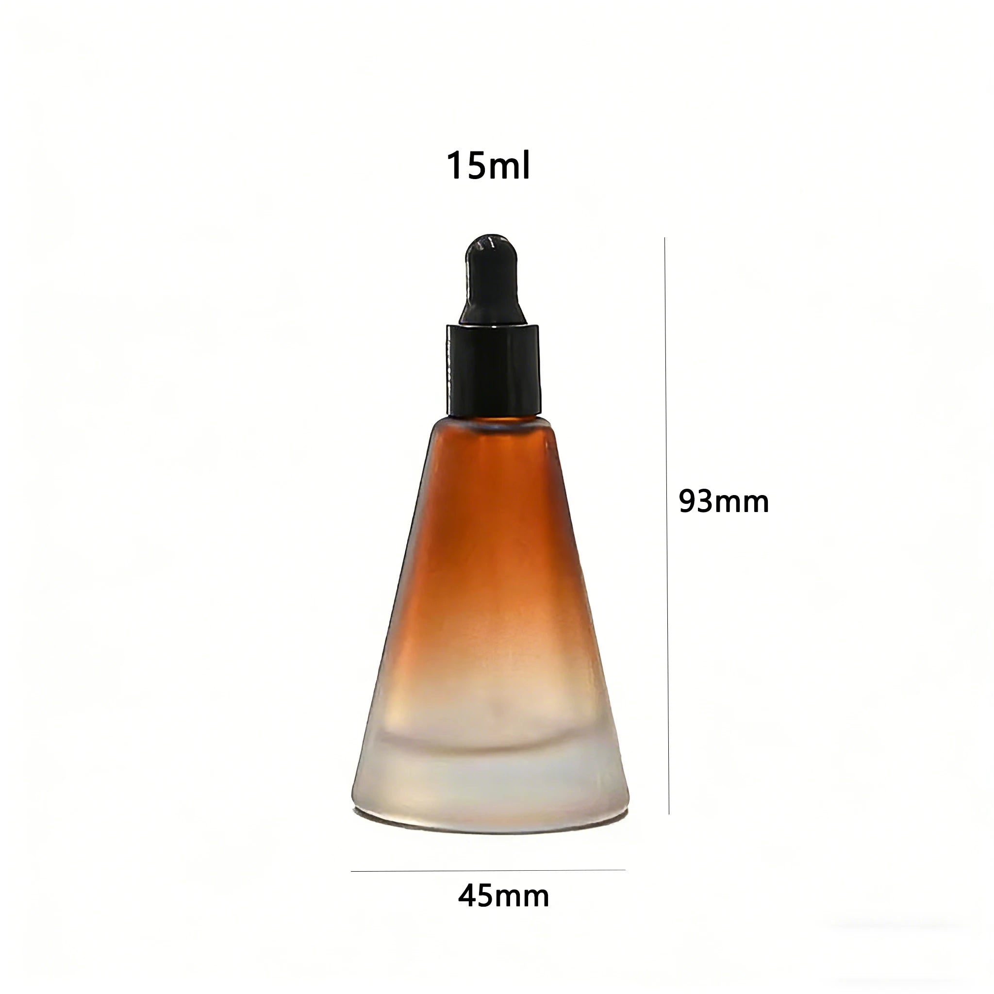 Luxury Frost Gradient Amber Essential Oil Dropper Glass Bottle Empty Cosmetic Personal Care Glass Bottle 15ml - 图片 7