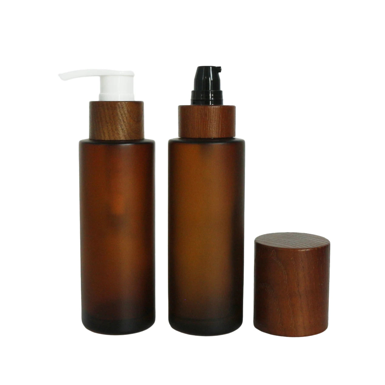 1oz 2oz 4oz Cosmetic Hair Essential Oil Perfume Cream Glass Dropper Spray Pump Bottle Frosted Amber for Lotion Serum Packaging - 图片 4