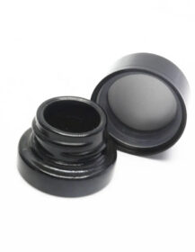3g 5g 7g 9g Mini CR Lid Glass Jar Black Round Childproof Concentrate Child Resistant Lid Cap Glass Jar