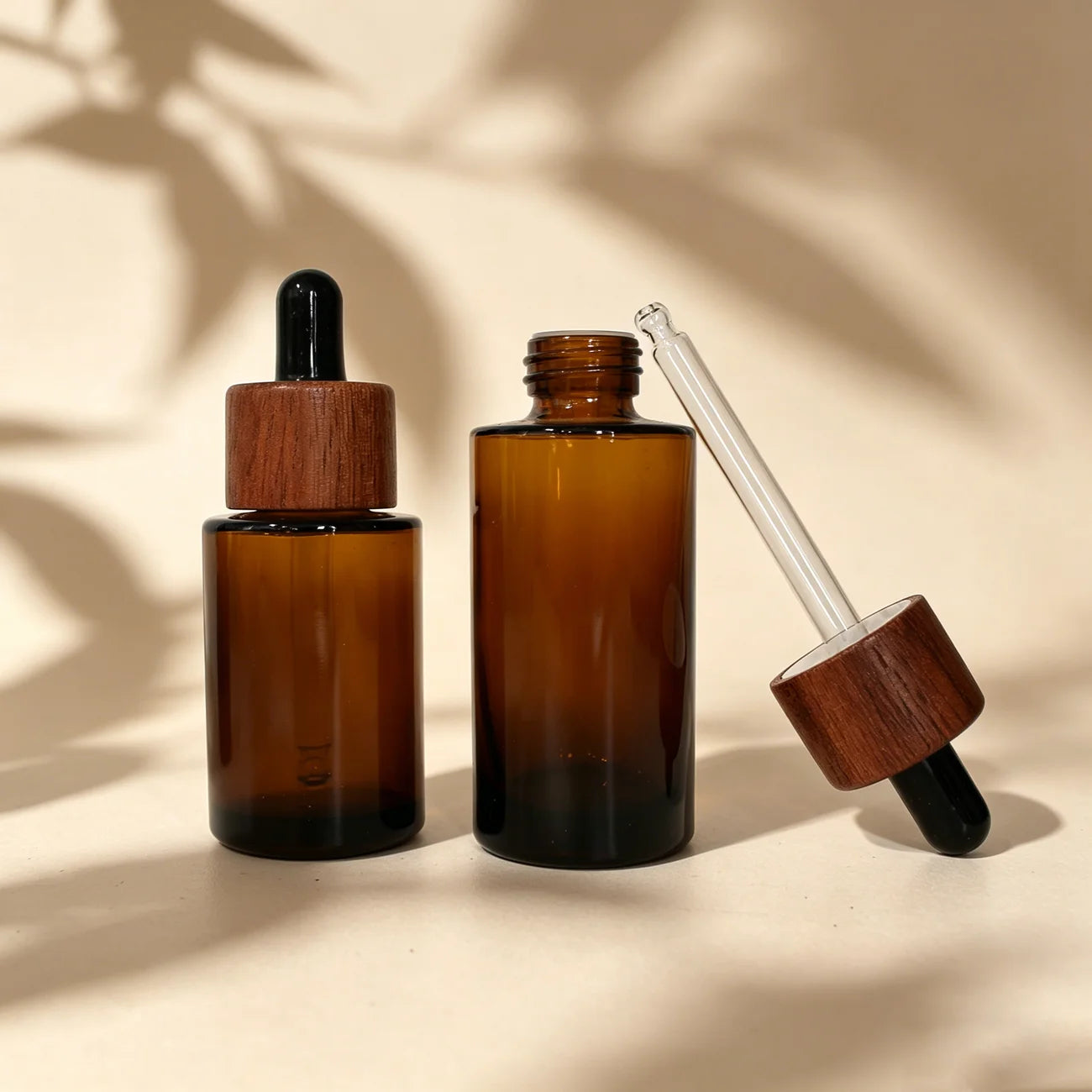 15ml 20ml 30ml Cylinder Glass Dropper Bottle Flat Shoulder Amber Glass Bottle Essential Oil Bottles - 图片 6