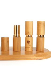 Custom Logo Refillable Wooden Twist up Lip Balm Bamboo Lipstick Tube Cosmetic Packaging N888