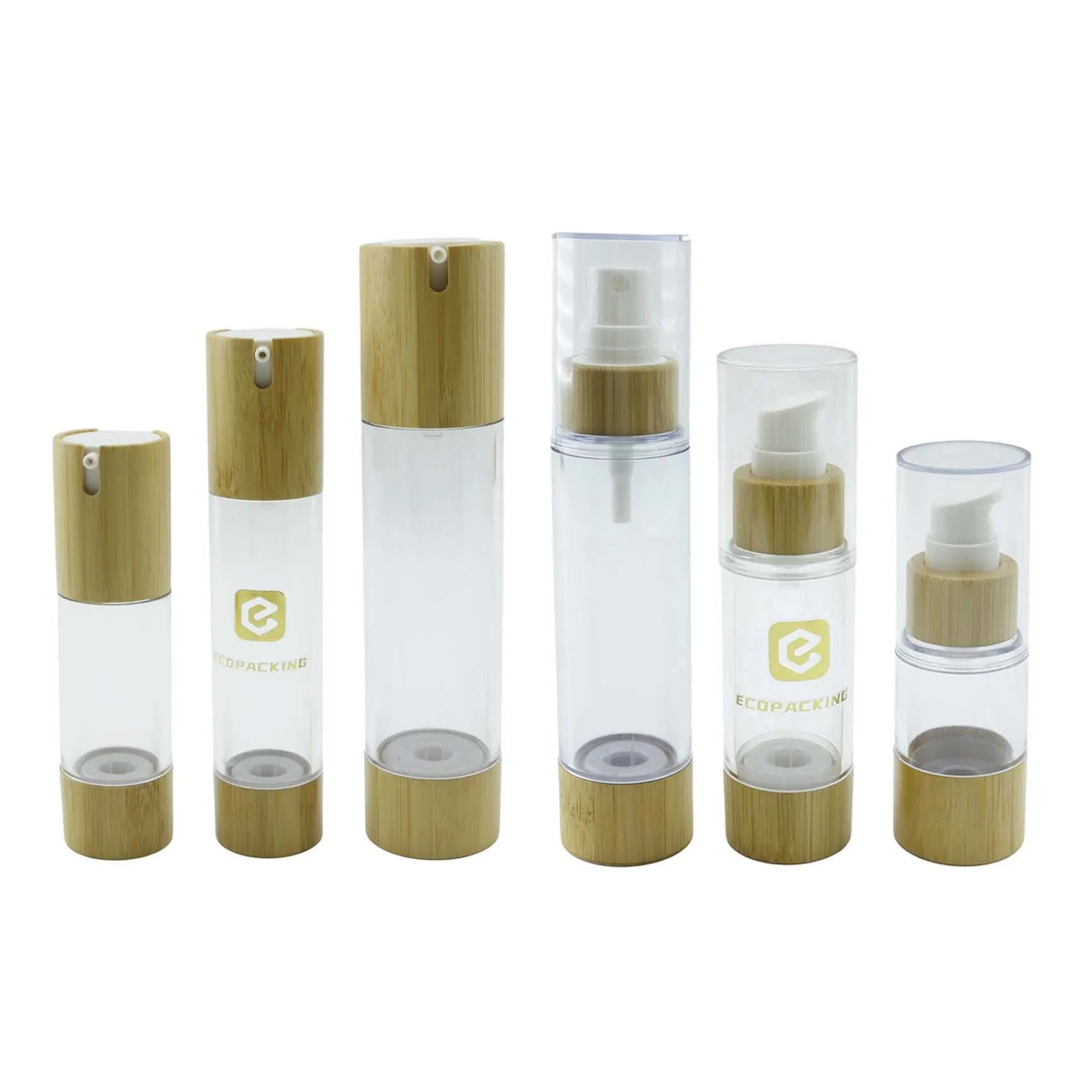 Refillable Bamboo Airless Pump Bottle 15ml 30ml 50ml 100ml Cosmetic Lotion Serum Bottle - 图片 7