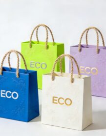 Biodegradable Eco-Friendly Paper Shopping Bag for Supermarket Retail Gift Wrapping Coffee Packaging 888J