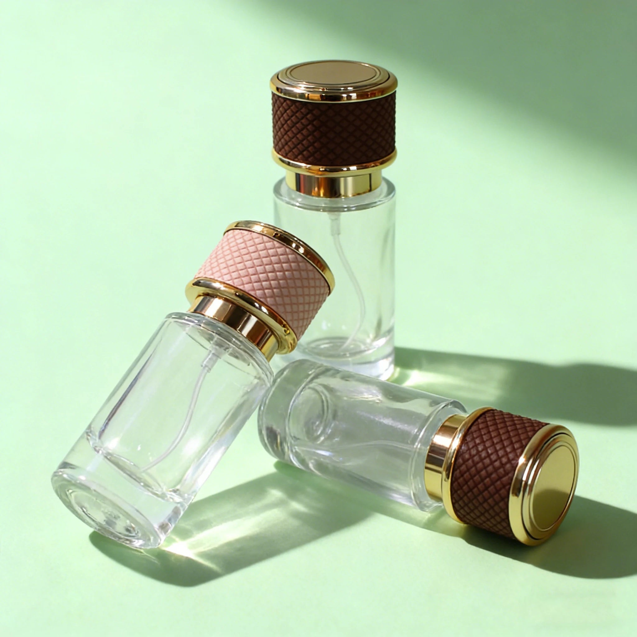Luxury Empty Round clear Perfume Spray Glass Bottle with Sprayer Refillable with Customized Box 30ml 1oz - 图片 4