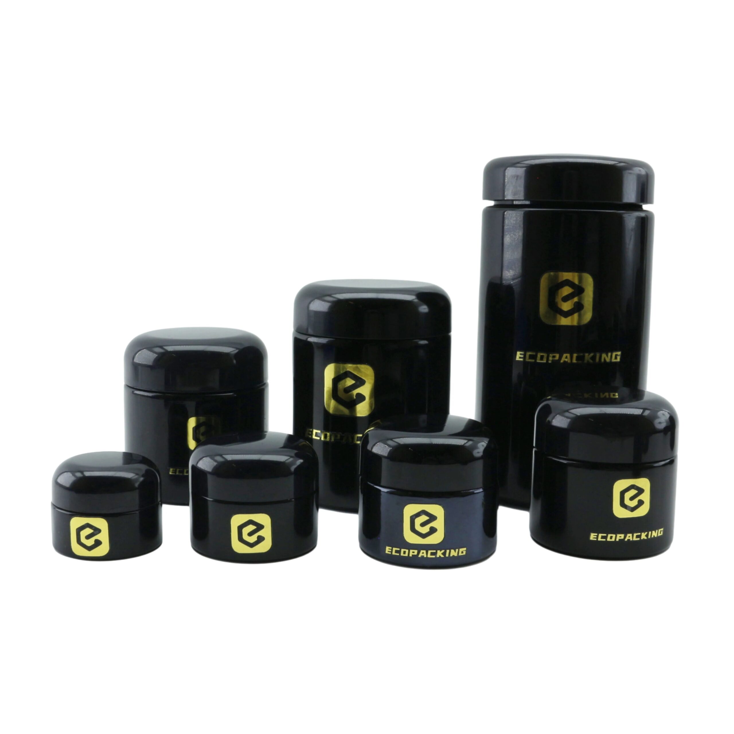 Wholesale 5ml Uv Glass Black Jar Cosmetic Eye Cream Black Round Jars Uv Protected Glass Jar - 图片 2