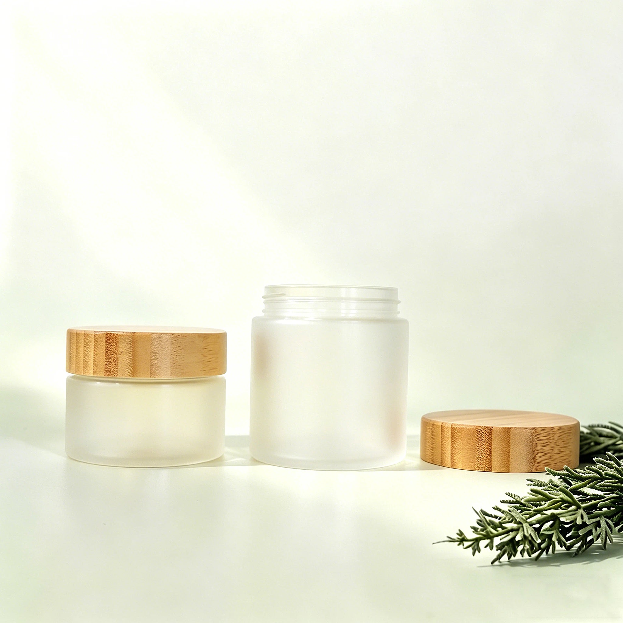 Eco Friendly Skincare Body Scrub PET Plastic Cosmetic Butter Cream Jar with Bamboo Lid Packaging - 图片 8