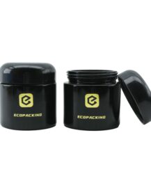 UV Protection Smell Proof Glass Jar Dark Violet Black Glass Jar for Skincare Packaging