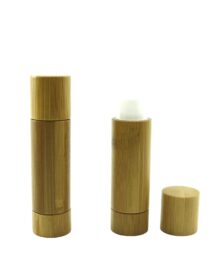 Eco Friendly Custom 5g 5ml Empty Natural Wooden Bamboo Lipstick Tube for Lip Care Lipstick Lip Balm Container