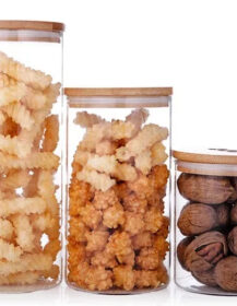 Large Food Glass Storage Jar Containers With Bamboo Lid Seal 1000ml1400ml 1700ml 2000ml