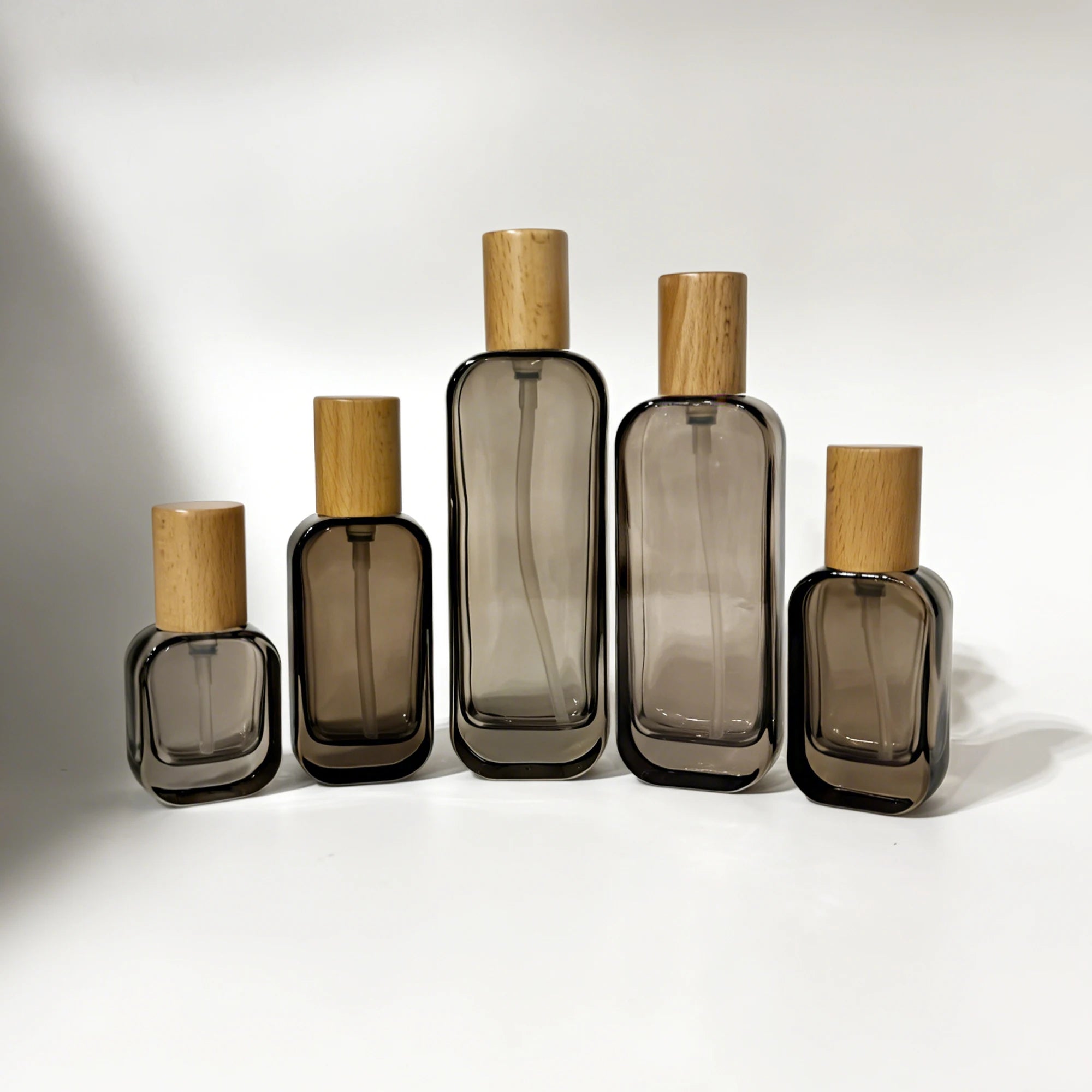 Customizable Gradient Orange Glass Skincare Bottles Jars-Logo Printed Cosmetic Packaging Pump/Screw Cap Square Skin Care Serum - 图片 3