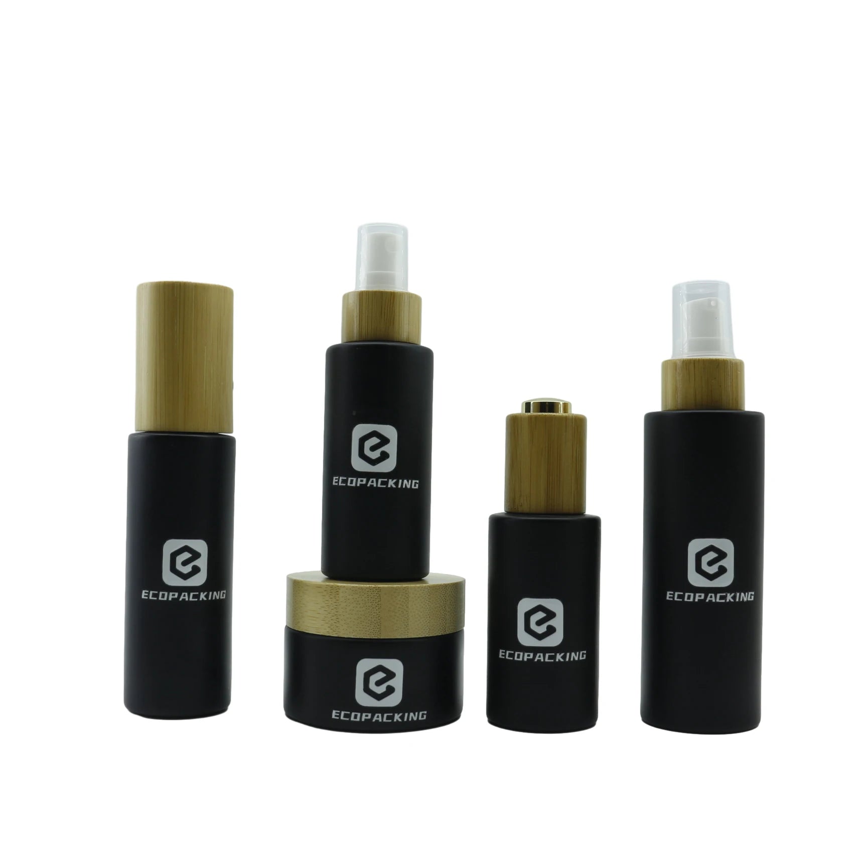 Empty Cosmetic Pump Bottle Black Serum Bottle Cosmetic Cream Jar 30ml 50ml 100ml 120ml - 图片 6