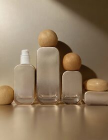 Custom High-grade Skin Care Set Lotion Pump Bottle Bamboo Lid 100ml 120ml Luxury 30g 50g Square Glass Face Cream Jar