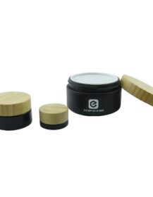 5ml Small Mini Fancy Cosmetic Glass Jar with Bamboo Lid for Eye Cream Lip Balm Packaging