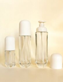 Luxury Custom Cosmetic Empty Glass Pump Bottle for Lotion Packaging Essential Oil Serum 30ml 100ml 120ml