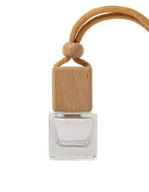 Unique Empty Hanging Perfume Diffuser Glass Car Perfume Bottle 100pc MOQ Cork Sealing for Air Conditioner Freshener Packaging