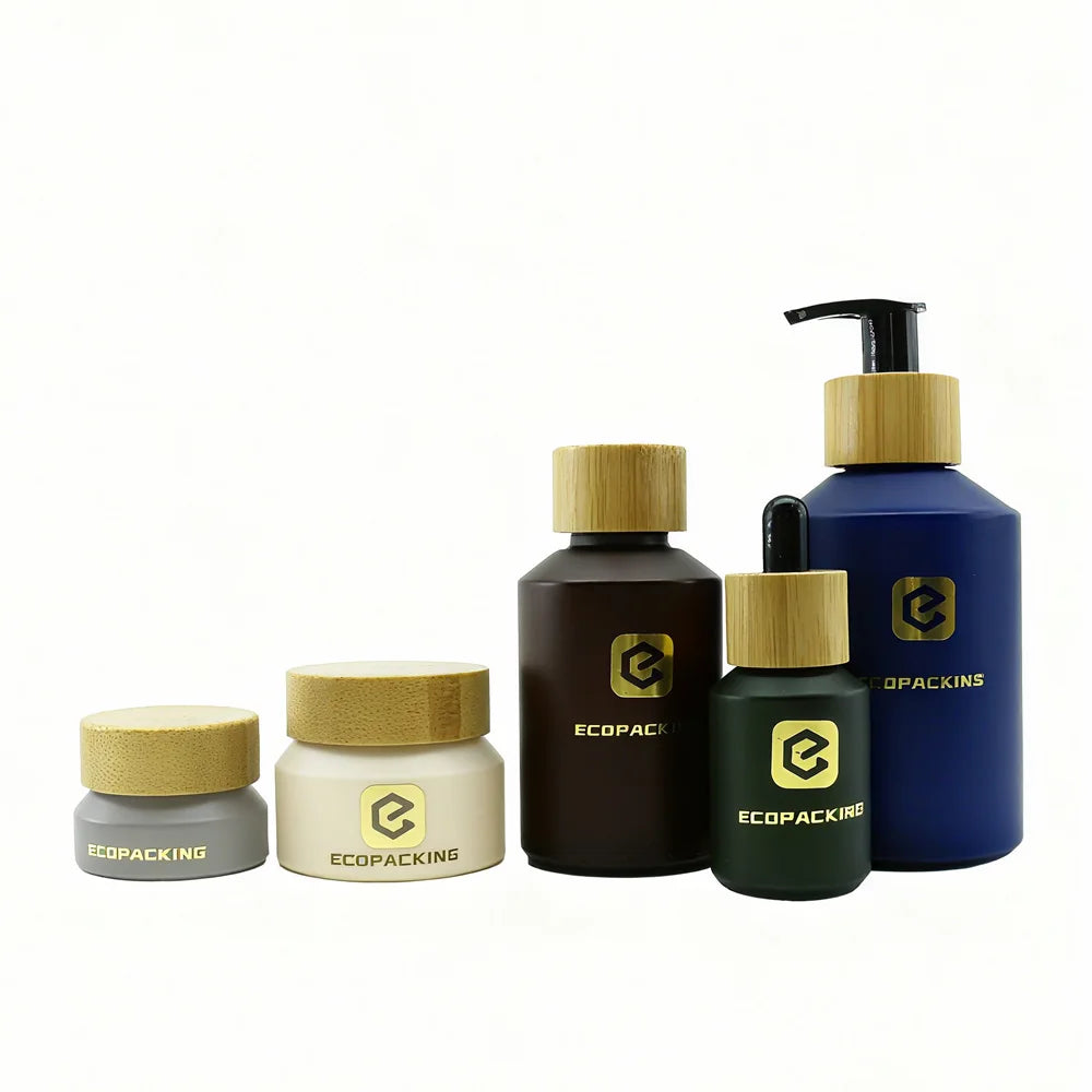 Cosmetic Slanted Shoulder Lotion Bottle 5/15/30/50/120ml Custom Color Set Glass Lotion Pump Bottle for Mascara