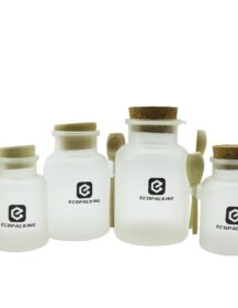 500ml 100ml 200ml 300 ml 10oz Empty Plastic Body Bath Salt Packaging Jar with Wooden Spoon Lid