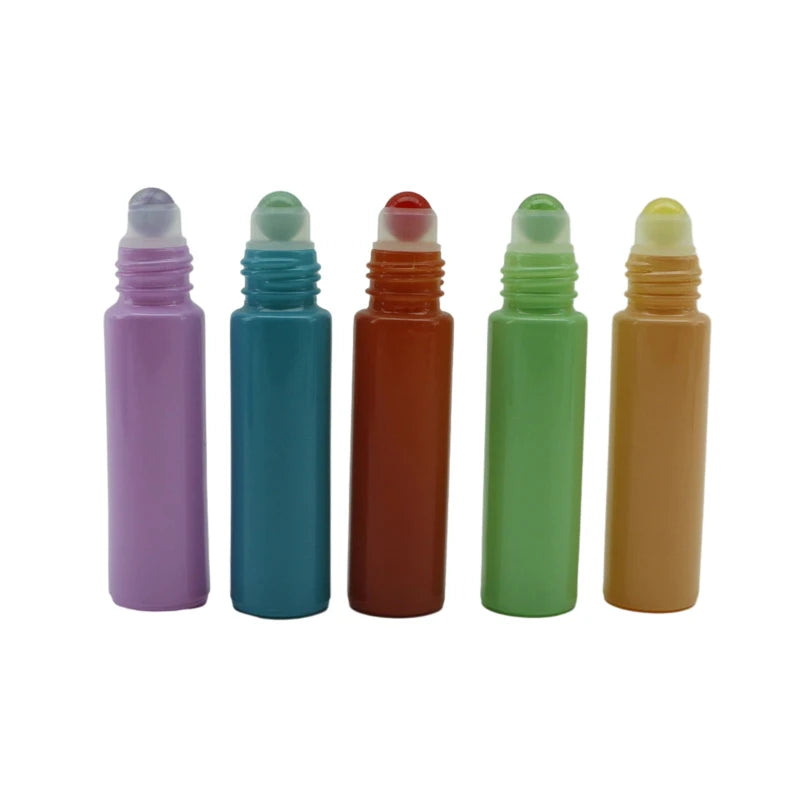 Stock Essential Oil Bottle 5ml 10ml 15ml clear Amber Black Frosted Glass Roll on Perfume Bottle with Steel Roller for Cosmetics - 图片 4